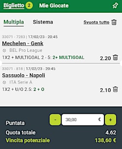 Bolle calcio abbonati 17 e 18 febbraio 2023 di ScommessePerfette.it. Napoli, Inter e Milan impegnate negli anticipi della 23^ giornata di Serie A!