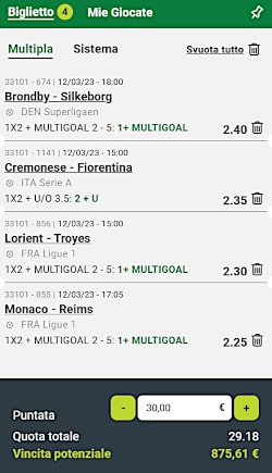 Bolle calcio abbonati 12 e 13 marzo 2023 di ScommessePerfette.it. Per la nostra Serie A un paio di incontri di alto livello e il resto di classifica medio-bassa.