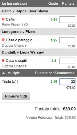 Le bolle del 17 agosto 2016. Continuiamo sui Preliminari di Champions League: oggi gli esperti di Scommesse Perfette ci consigliano una Bolla normale studiata sulle doppie e una Bolla rischio sui segni fissi!