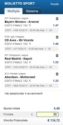 Bolle calcio del 15 febbraio 2017. Ottavi di finale per la Champions League, a confronto Bayern vs Arsenal e Real Madrid vs Napoli: da non perdere!