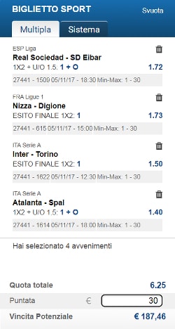 Bolle calcio del 5 novembre 2017 di ScommessePerfette.it. Seconda parte del weekend: la domenica della Serie A!