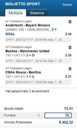 Bolle calcio del 22 novembre 2017 di ScommessePerfette.it. Seconda giornata di Champions League!