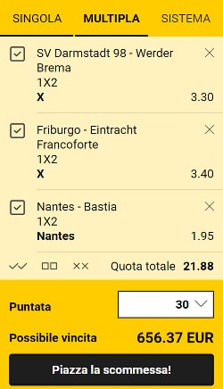 Bolle calcio del 1° ottobre 2016. Italia, Francia e Germania in Bolla Normale e in Bolla Rischio. Una «Normale» con i piedi per terra e una «Rischio» per chi ama andare oltre!